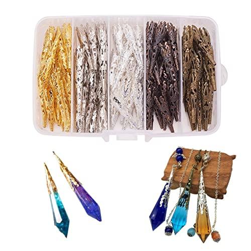 FineInno 水晶用 キャップ 5色 各20個 100個 収納ボックス付き シリコンモールド エ...