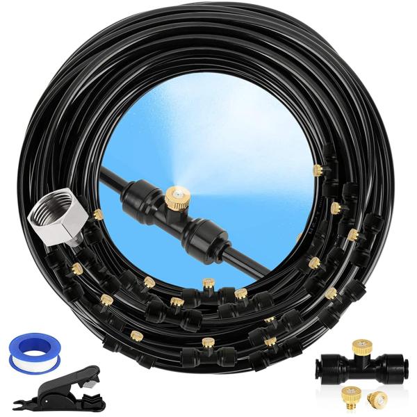 AITOYAN ミストシャワー 屋外 灌漑システム 自動散水セット 噴霧ノズル 散水ノズル 20個ミ...