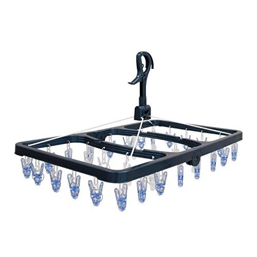 東和産業 洗濯ハンガー CLR 折りたたみ 角ハンガー ポリカーボネート ピンチ32個付き