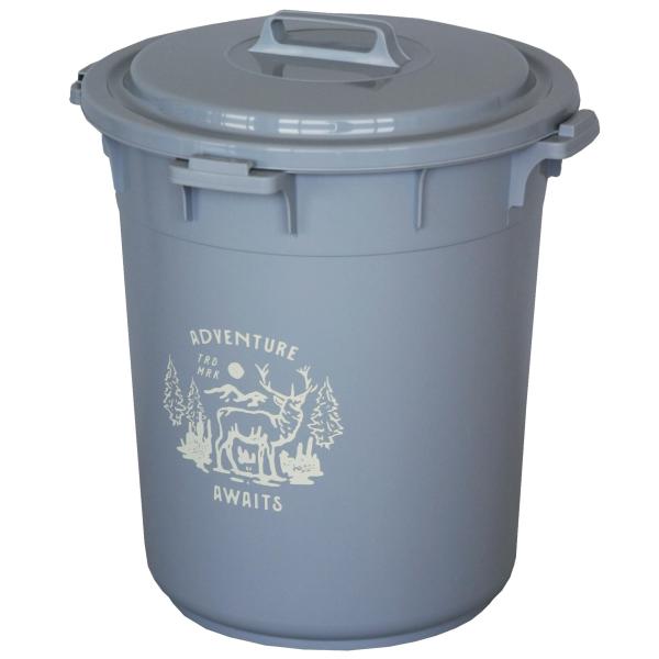 平和工業 ゴミ箱 フタ付き 丸型カラーペール 45L 日本製 クールグレー