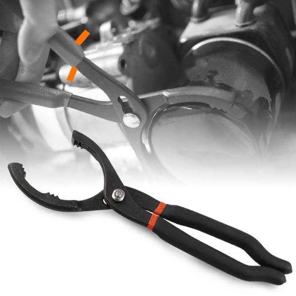 Jeyaic プライヤー式 オイルフィルターレンチ 55-120ｍｍ オイルエレメント交換 工具 ブ...