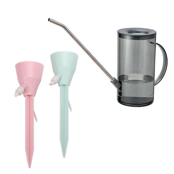 3個セット クリア水さし 自動給水キャップ じょうろ セット 1L 自動給水器 自動水やり器 植物自...