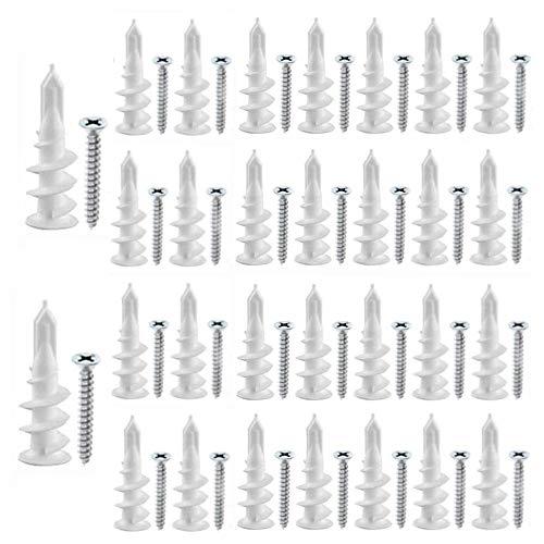 石こうボード壁用ボードアンカー 30ペア 32mm 膨張チューブ 乾式壁および中空壁アンカーアソート...