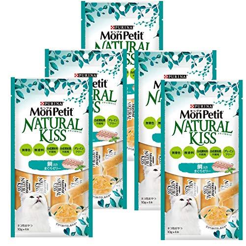 モンプチ ナチュラルキッス 猫用おやつ 鯛入りまぐろゼリー 10g x 4本×5袋 まとめ買い