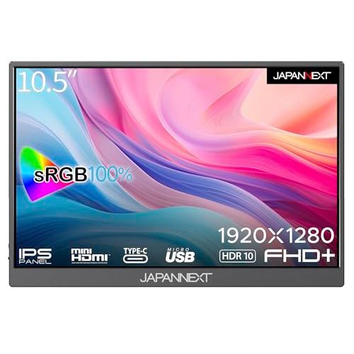 JAPANNEXT 10.5インチ IPSパネル フルHD+1920x1280解像度 モバイルモニタ...