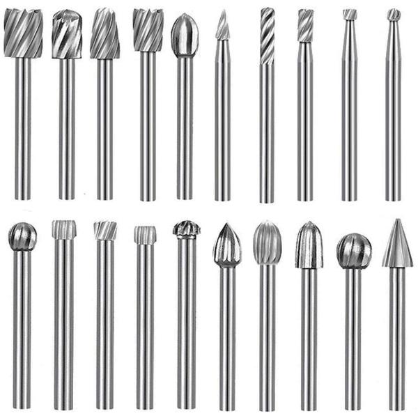 Bestgle超硬バー 20本セット リューター ビット 20種類 タングステン製 リューター ビッ...