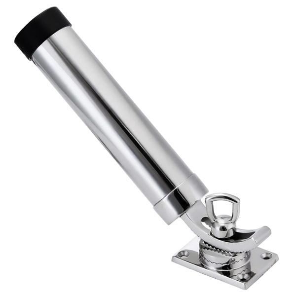 EC Outdoor ステンレス ロッドホルダー 自在式 台座付 360°回転 角度調整可能 耐久性...