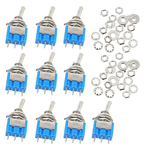 KKHMF 10個 AC 3A/250V 6A/125Vオン/オフMTS-102ミニ2ポジションラッ...