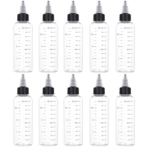 YIBOOOM 目盛り付きドロッパーボトル 10個セット100ml ツイストキャップ 透明度高 液体...