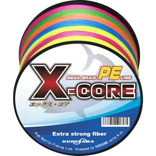 KUROSAWA PEライン X-CORE 5色マルチカラー 500m（8編） 1.5号（22lb/...