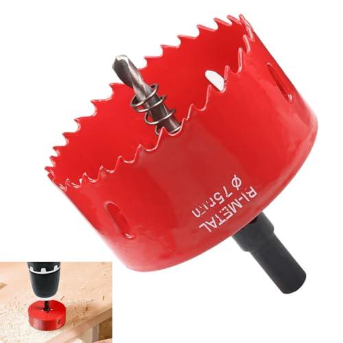 ホールソー バイメタル 穴あけ ドリルビット 切削直径75mm 切削工具 石膏ボード 木材 ドリルビ...