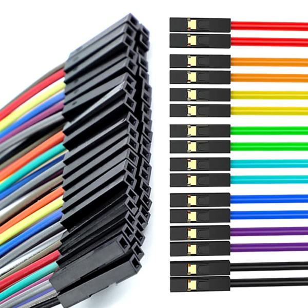 50個入りジャンパーワイヤージャンパーケーブルプラスチック製カラフルメス-メス1pブレッドボード・ジ...