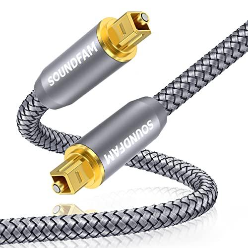 光デジタルケーブル SOUNDFAM Toslink光ケーブル 光デジタル オーディオケーブル24K...