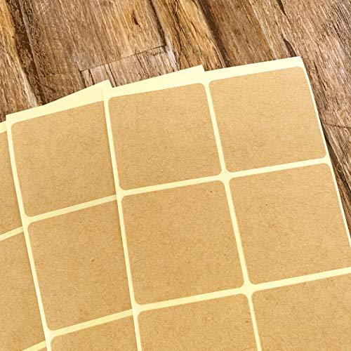 メッセージが書ける無地クラフトシール４種類 正方形 3.5cm 100片