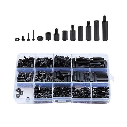 YFFSFDC M3 ナイロン 六角スペーサー 六角ねじナット 六角ネジ 基板固定 精密機械に PC...