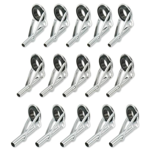 トップガイド ロッドガイド ステンレス 釣り竿 穂先 修理 15点セット リング内径4.8mm - ...