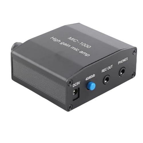 ハイゲインマイクアンプ ALC自動レベルコントロール 1000倍増幅 ステレオスイッチボックス 信号...