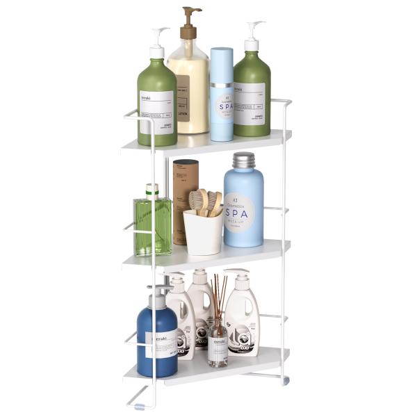 BOIVSHI バスルーム 3段 コーナーラック 角に置きやすい 浴室用ラック 風呂 収納 多機能収...