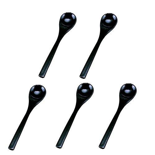 若泉漆器 割烹漆器 黒塗茶碗蒸しスプーン 5本組1-772-13