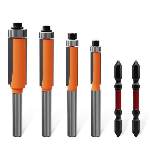 Kuzuru 4本組ルータービット 6mm 柄トリマービット ビットセット トリマー 木工工具飾り面...