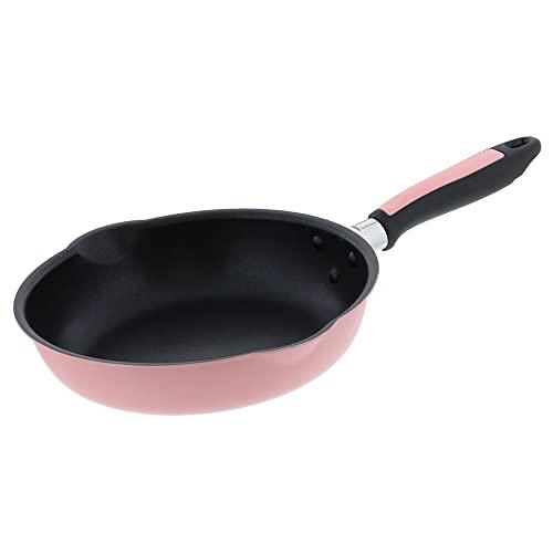 ベストコ フライパン 24cm ピンク 軽わざパン ふっ素樹脂加工 IH ガス火 オール熱源対応 両...