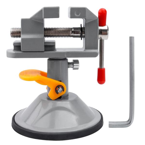 Wolfride 小型万力 卓上万力 吸盤式 360°回転盤 滑り止め テーブルバイス ミニクランプ...