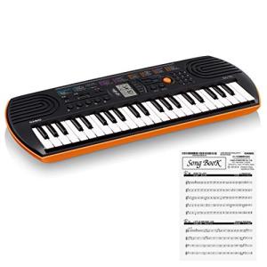 CASIO 61キー電子キーボード CASIO 44ミニ鍵盤 電子キーボード SA-76 ブラック&オレンジ