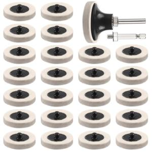 IROKCAKPT フェルトバフ 50mm 研磨バフ 羊毛フェルトバフ 車磨き用 バフフェルトホイール 電動ドリルに使用（28個セット）｜SOLVERTEX