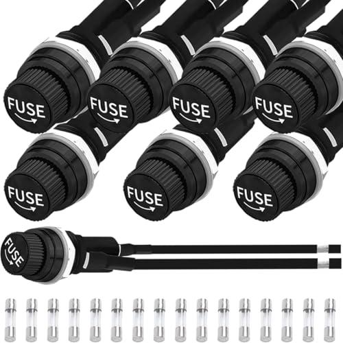 MKBKLLJY 8個 パネルマウントヒューズホルダー 6x30mm 12V DC 250V AC ...