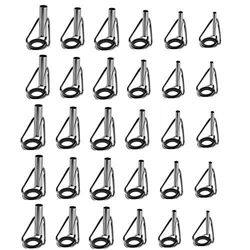 LNJLQW トップガイド ロッドガイド ステンレス 釣り竿 穂先 ロッドの修理 交換 釣竿 30点...