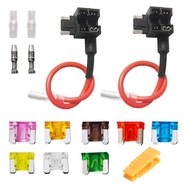 DanYun 2個 平型低背 ヒューズホルダー 車平型ヒューズホルダー ヒューズホルダー 電源取り出...