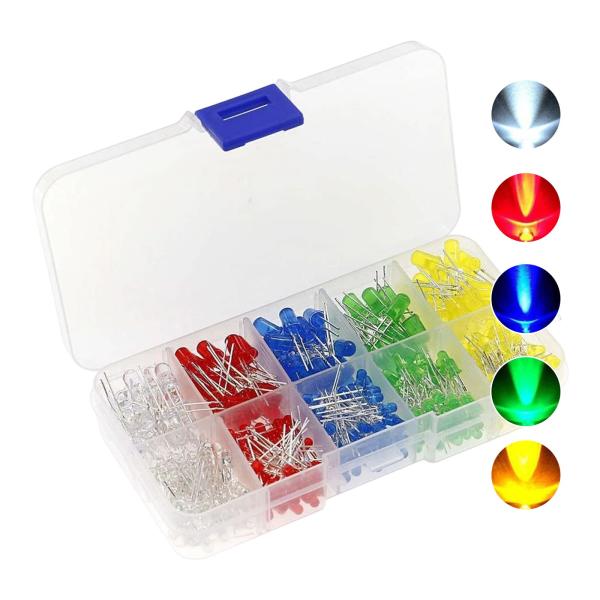 サムコス 発光ダイオード 透明LEDダイオード 3mm 5mm 円型頭部 高輝度 電子部品ライト 赤...