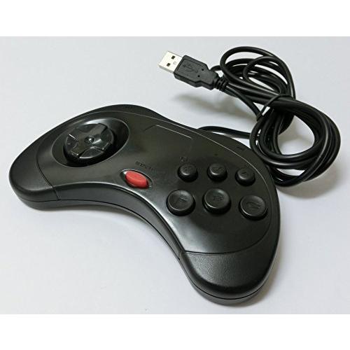 PC サターン6ボタン型USBコントローラーブラック