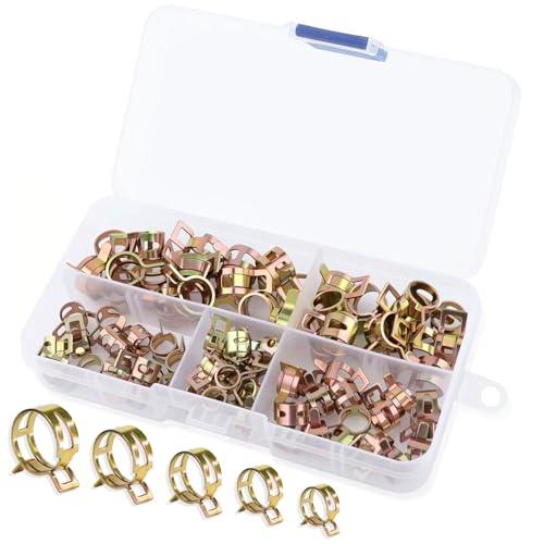 ホースクリップ オイルパイプクランプ 75個セット 内径6-10mm エラスティックホースクランプ ...