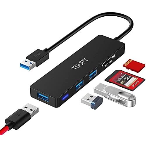 TSUPY USB 3.0 ハブ SD Micro SD 5ポート、3つUSB 3.0ポート、SD/...