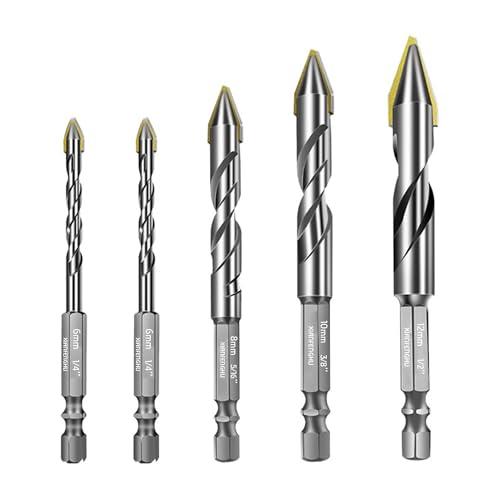 XIANFENGHU 高強度斜頭偏心ツイストドリルビット 6.35mm 六角軸 6mm 6mm 8m...