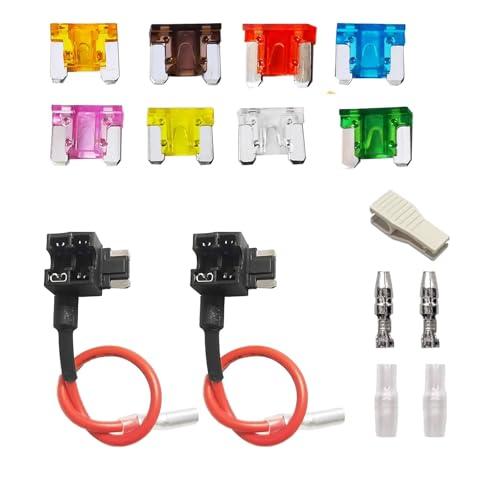 Mirhua 2個 平型低背 ヒューズホルダー 車平型ヒューズホルダー ヒューズホルダー 電源取り出...