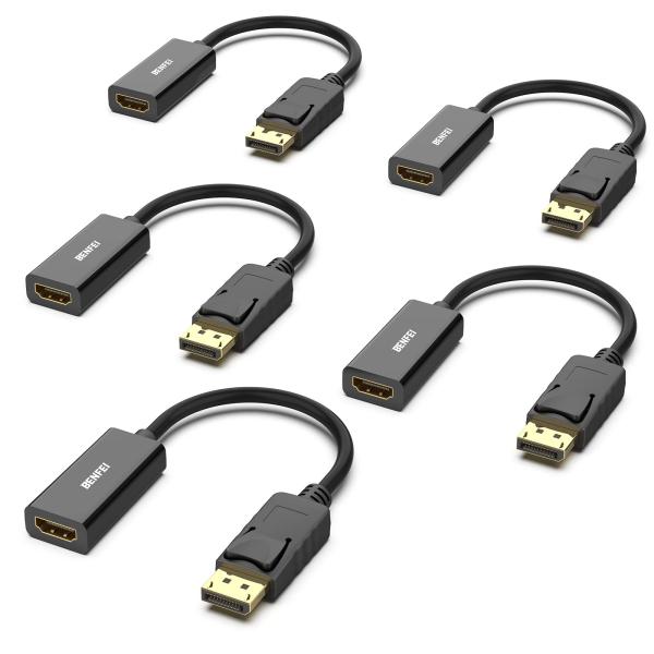 BENFEI 5個 DisplayPort（ディスプレイポート） - HDMI 変換ケーブル、最大4...