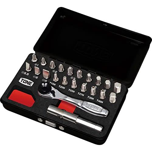 トネTONE ビットラチェットセット BRS20MBK ビット差込&amp;6.35mm1/4 ブラック 内...