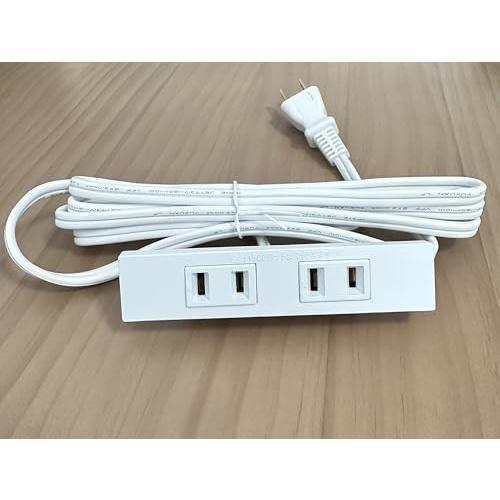 YCthriving 埋め込みコンセント 1500W 家具製作用 2つ口 DIY 木工 角型 ホワイ...