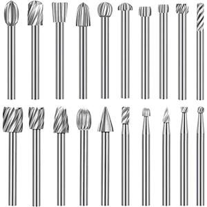 MOLATE 20個セット タングステンバー 超硬バー ロータリーバー ドリル カッター高速度鋼 木工 プラスチック 加工 切削 研磨用