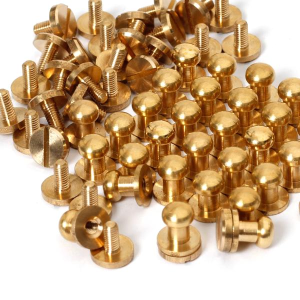 リベット ネジ式 6mm 金具 真鍮 30個入り ネジ入り 金具 財布 レザークラフト 材料 DIY...