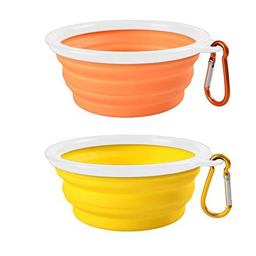 Penne 折りたたみ式 ペットボウル 犬 皿 持ち運び 水飲み 犬猫用 散歩 給水器 給餌器 2個...