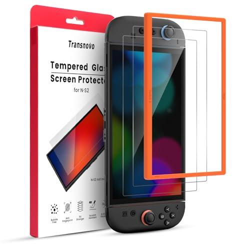 TRANSNOVO2枚+専用枠付Switch 2用の保護画面ガラスフィルム 2025 スイッチ2用の...
