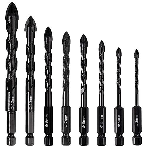 Kimlonton 8個入りセット コンクリート ドリル ビット ガラスドリルビット タイル 穴あけ...