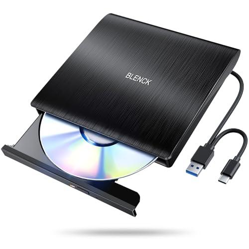 CD DVDドライブ 外付け 静音 外付けDVDドライブ USB3.0＆Type-C両接続 読取/書...