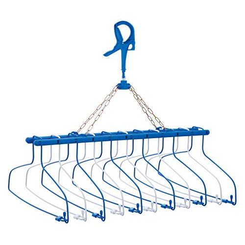 ニシダ 洗濯 物干し スキップ ハンガー11連式 プレミアム ダークブルー 54×49×40cm シ...