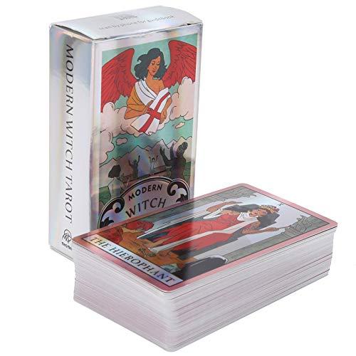 タロットカード、モダンウィッチフルイングリッシュシャイニングホログラムペーパータロットカード、ポータ...
