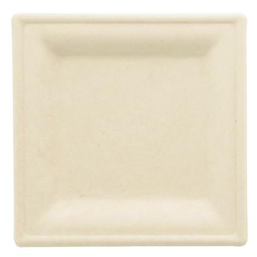 スリーキューブ 紙皿 暮らし良い品 Organic スクエアプレート 50枚入 16cm 業務用 耐...