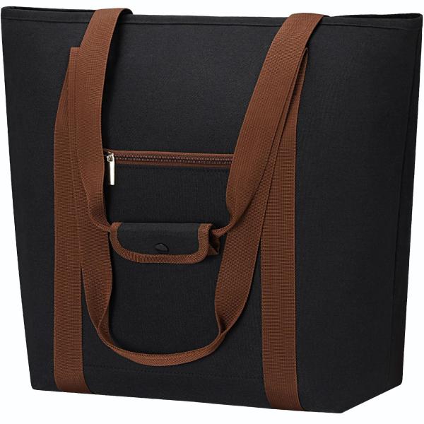 ASXSONN 保冷バッグ 大容量 折りたたみ式 ジッパー付きランチバッグ 手提げと肩掛け両用 お弁...